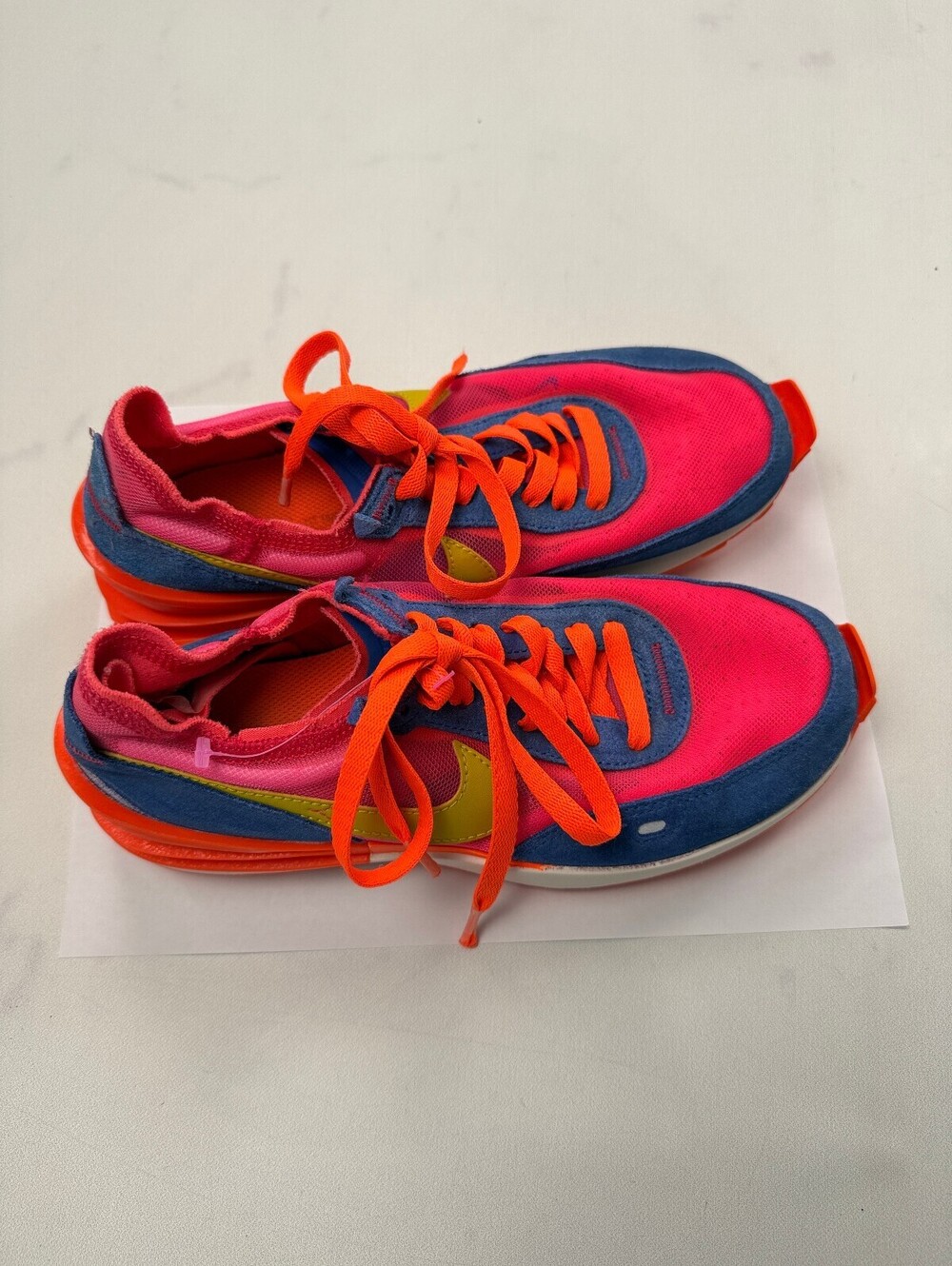 Nike Waffle Racer 2X Sneakers Neon Orange Pink 2020s Statement Piece - Womens 6